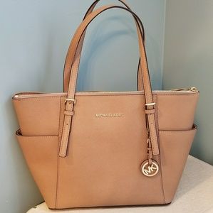 Michael Kors tan saffiano leather tote